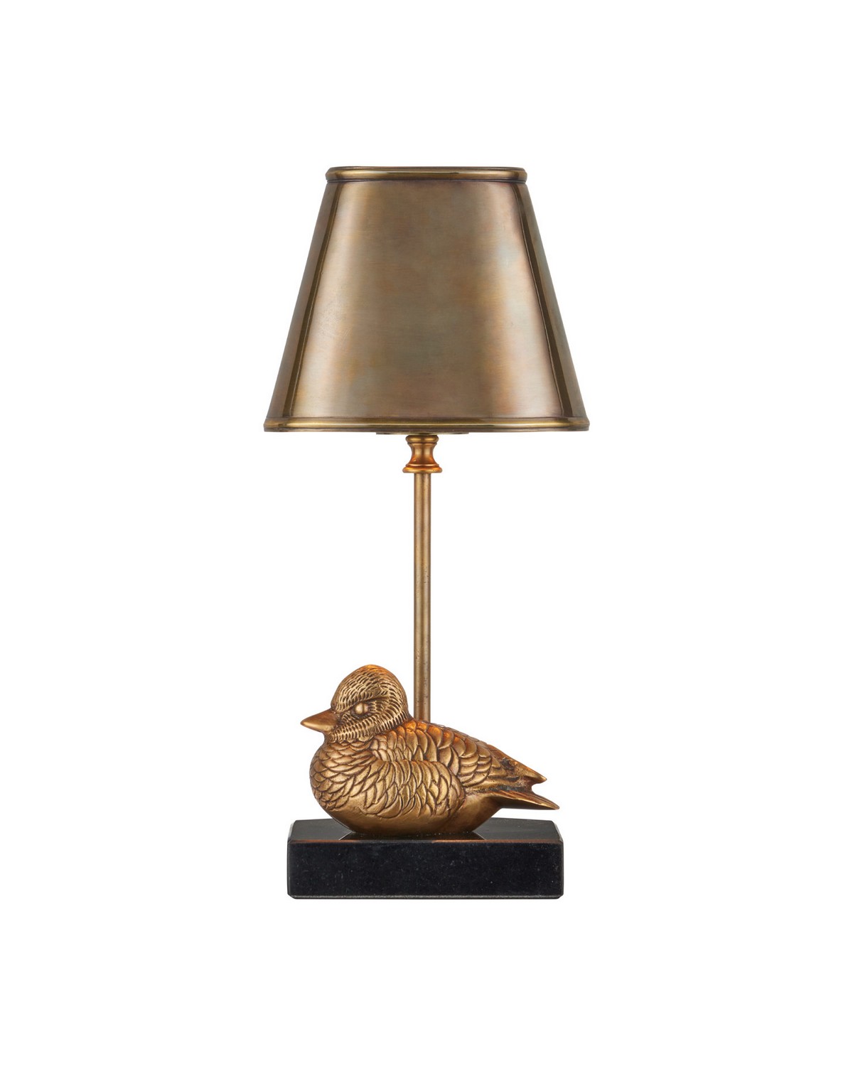 Marlowe Updated Traditional Vintage Brass Duck Cordless Table Lamp