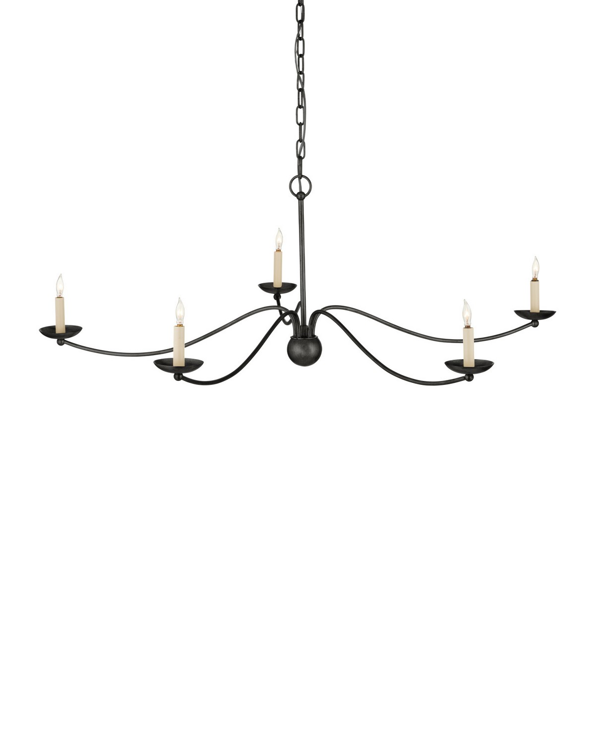 Claris Updated Traditional Black Metal Candle Style Chandelier