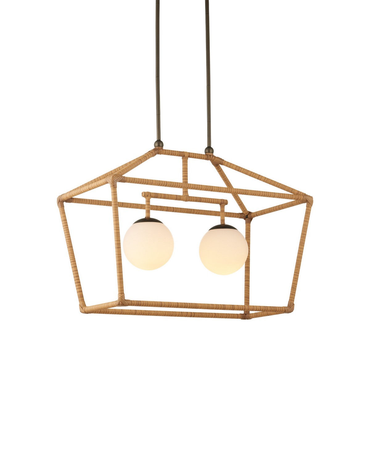 Natural Bronze Frosted White Outdoor Lantern from the Denison Collection