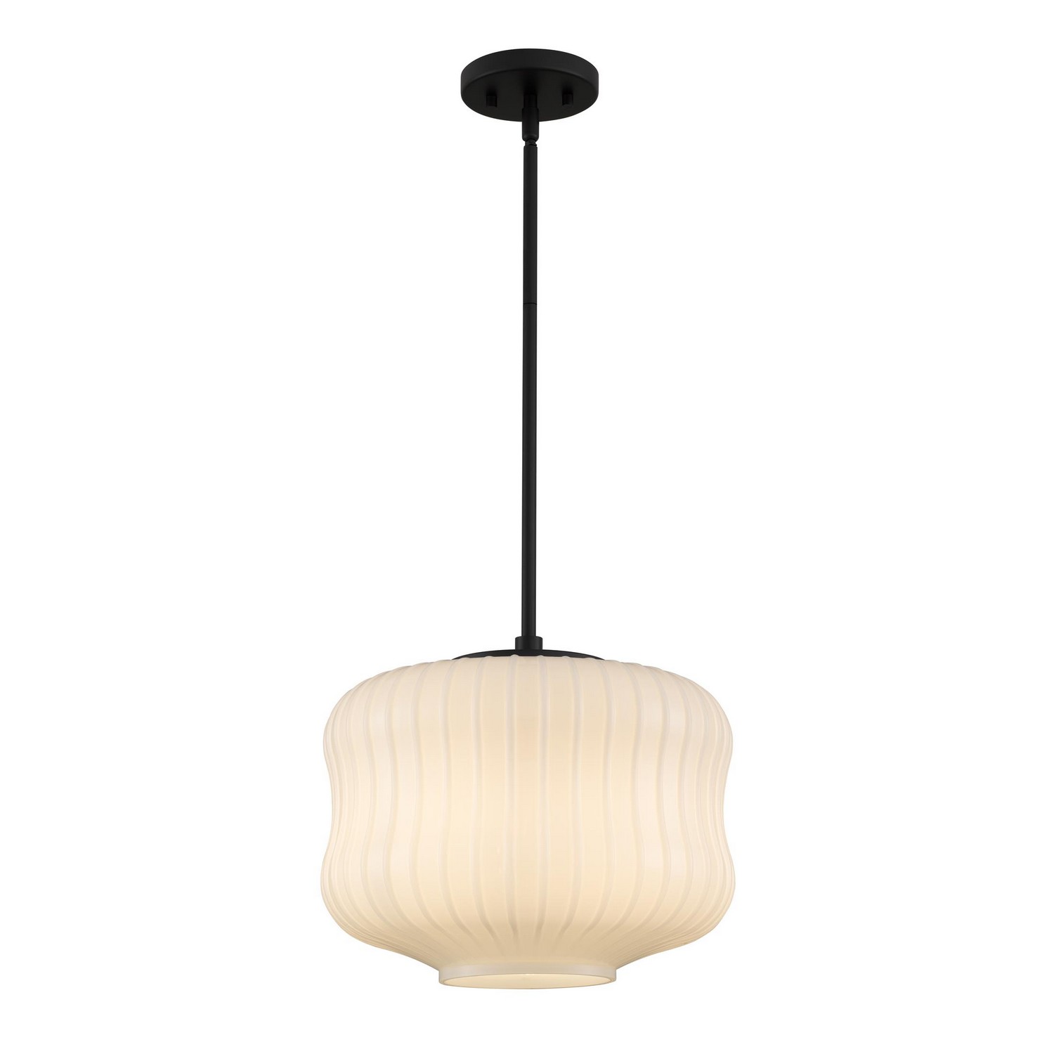 Quoizel CARA1814MBK Cara 1 Light 14 inch Matte Black Pendant Ceiling Light