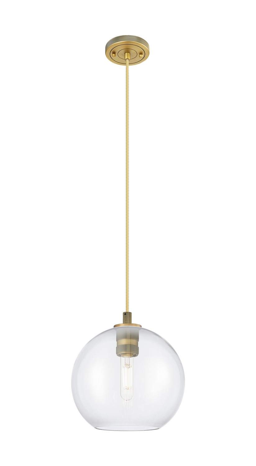 One Light Pendant by Innovations - Downtown Urban Collection, Brushed Brass Finish - 434-1P-BB-G122-10