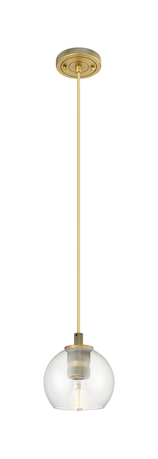 One Light Pendant by Innovations - Downtown Urban Collection, Brushed Brass Finish - 434-1P-BB-G122-6