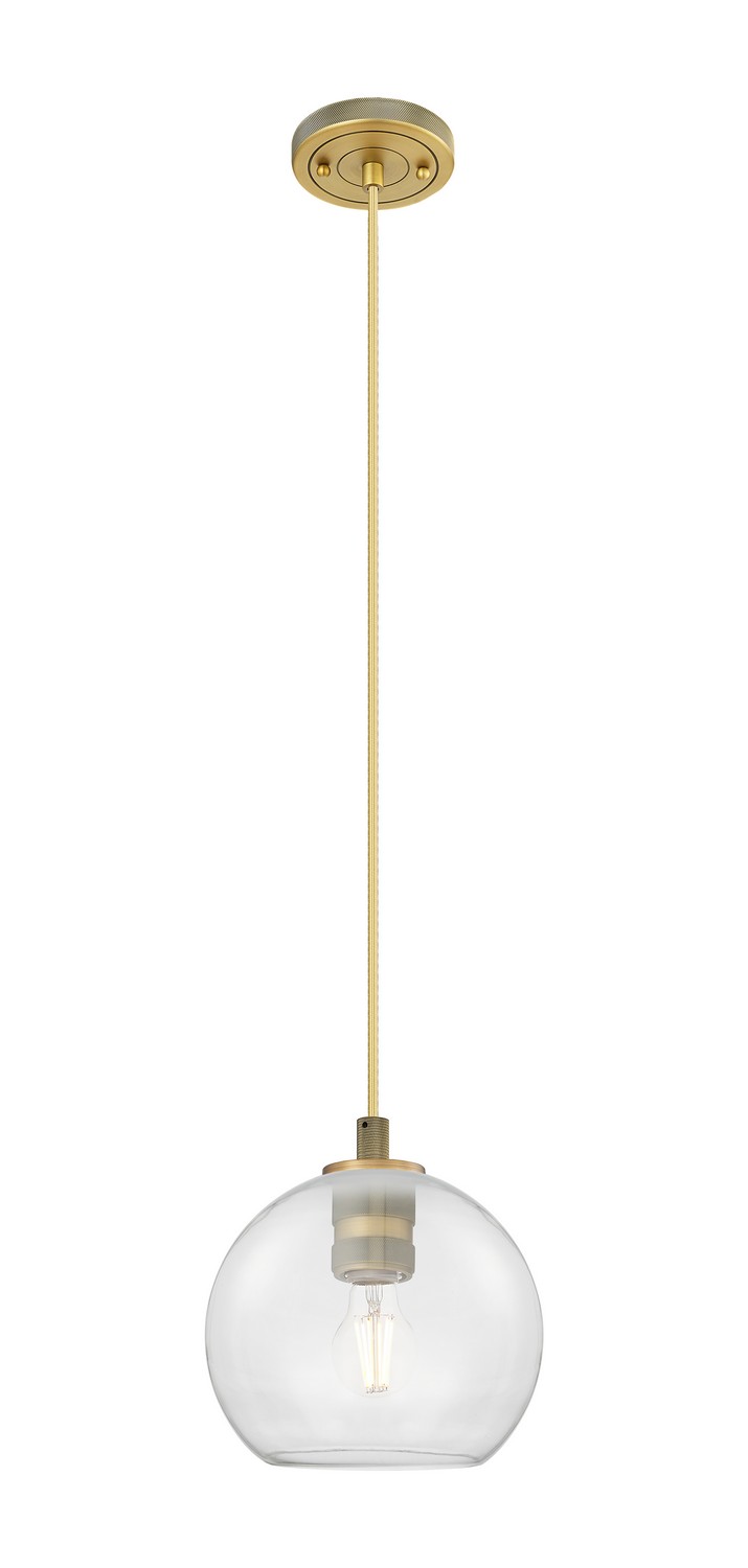 One Light Pendant by Innovations - Downtown Urban Collection, Brushed Brass Finish - 434-1P-BB-G122-8