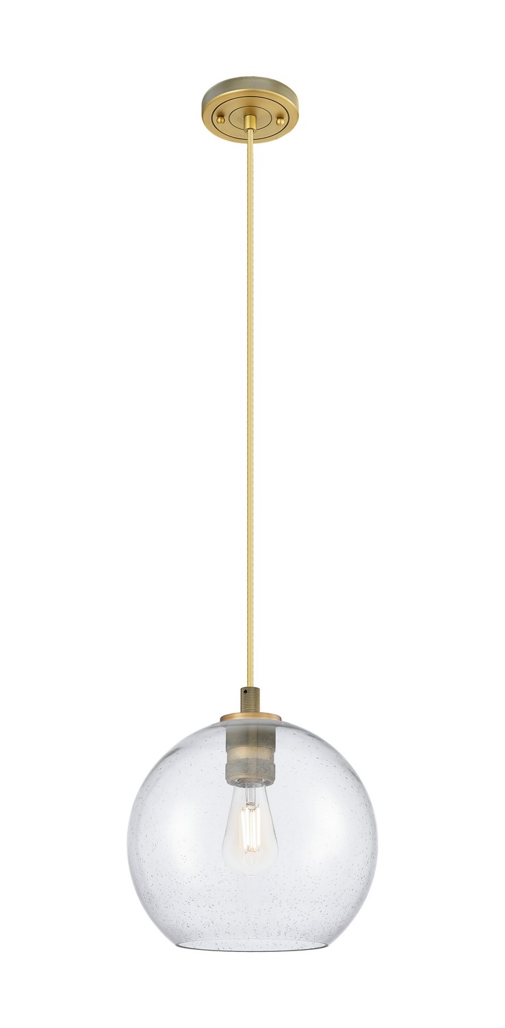 One Light Pendant by Innovations - Downtown Urban Collection, Brushed Brass Finish - 434-1P-BB-G124-10