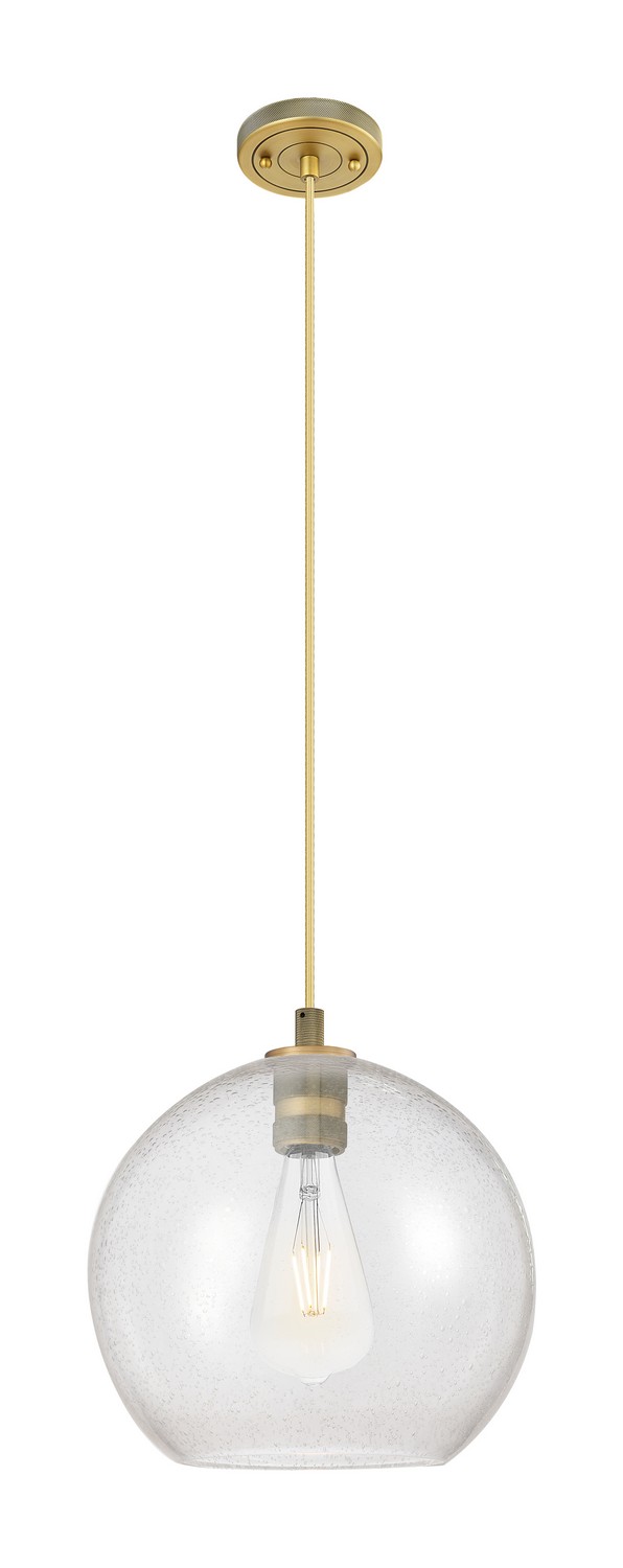 One Light Pendant by Innovations - Downtown Urban Collection, Brushed Brass Finish - 434-1P-BB-G124-12
