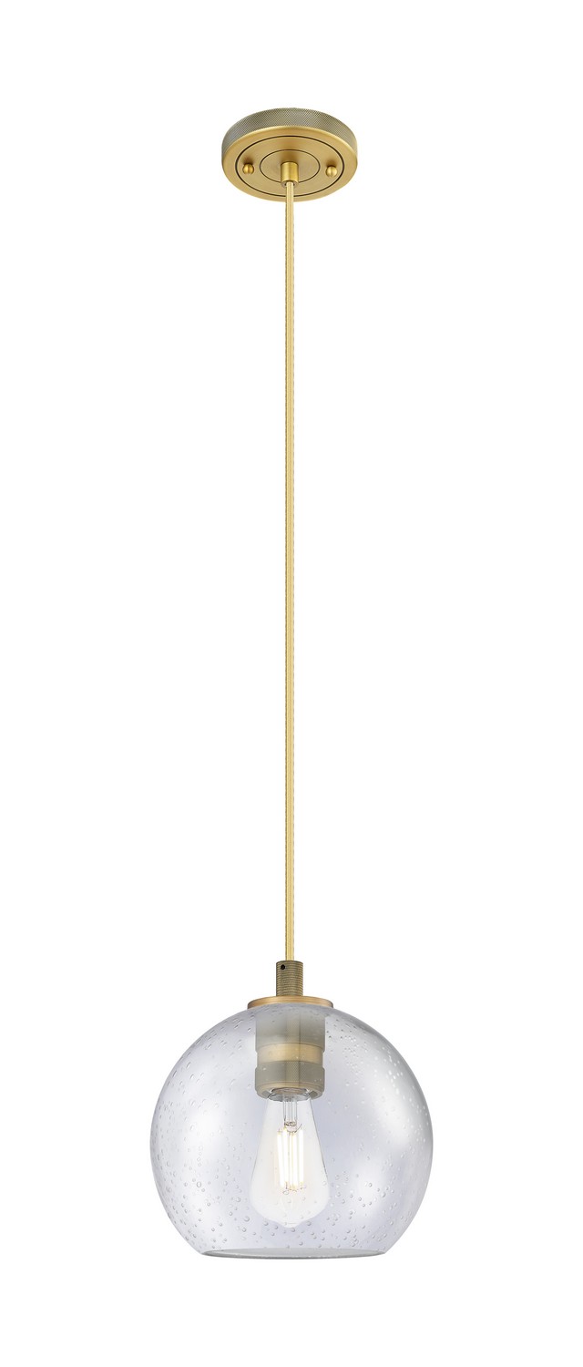 One Light Pendant by Innovations - Downtown Urban Collection, Brushed Brass Finish - 434-1P-BB-G124-8