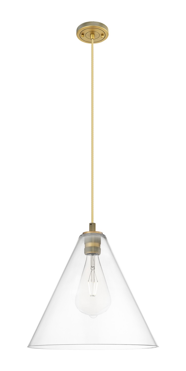 One Light Pendant by Innovations - Downtown Urban Collection, Brushed Brass Finish - 434-1P-BB-GBC-162