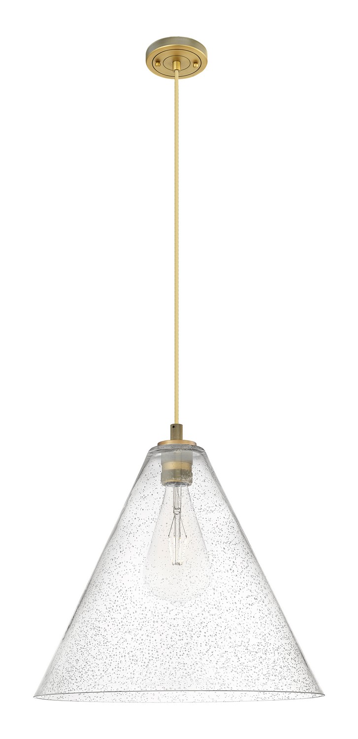 One Light Pendant by Innovations - Downtown Urban Collection, Brushed Brass Finish - 434-1P-BB-GBC-164