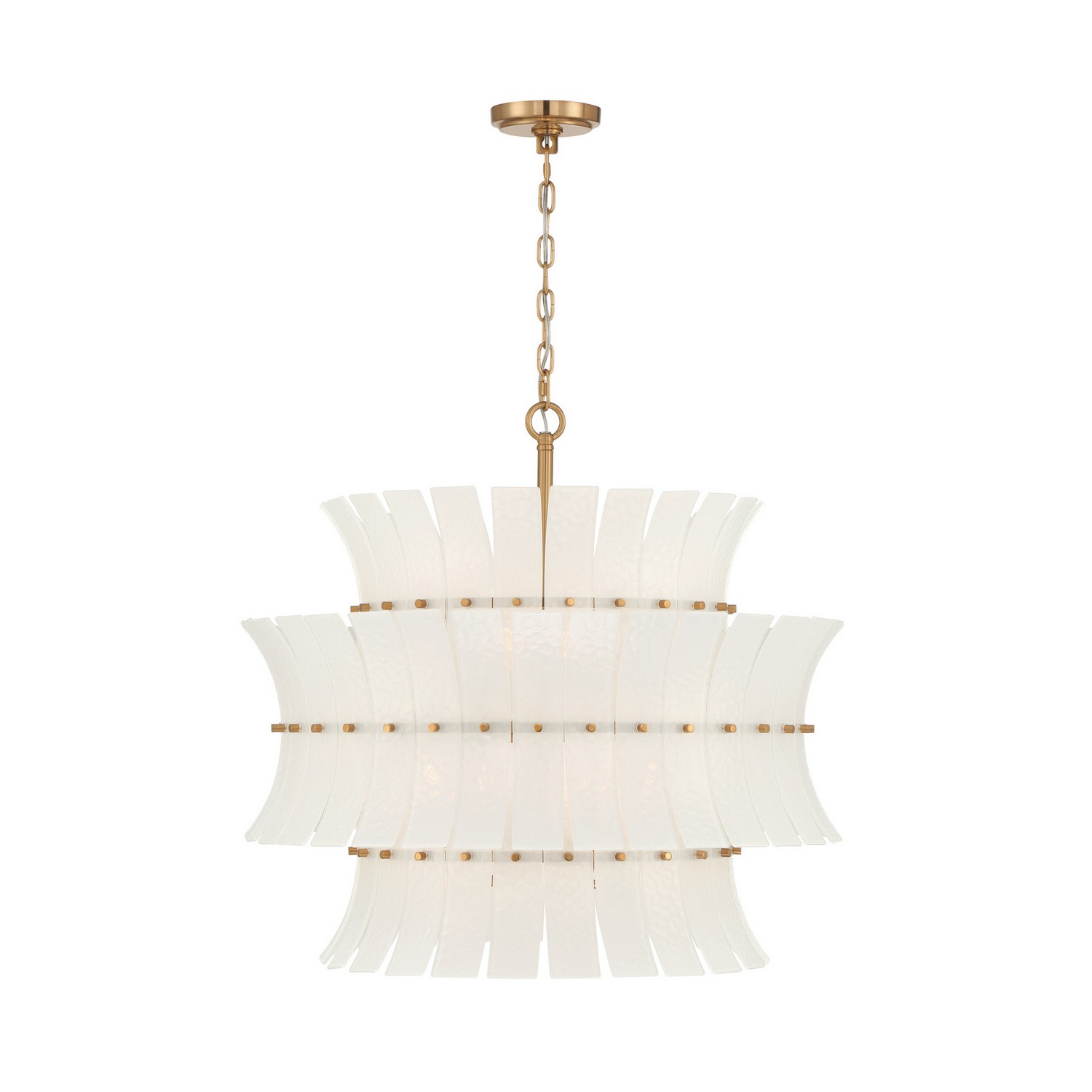 Eight Light Chandelier by Crystorama - Abigail Collection, Aged Brass Finish - ABI-2005-AG-WH