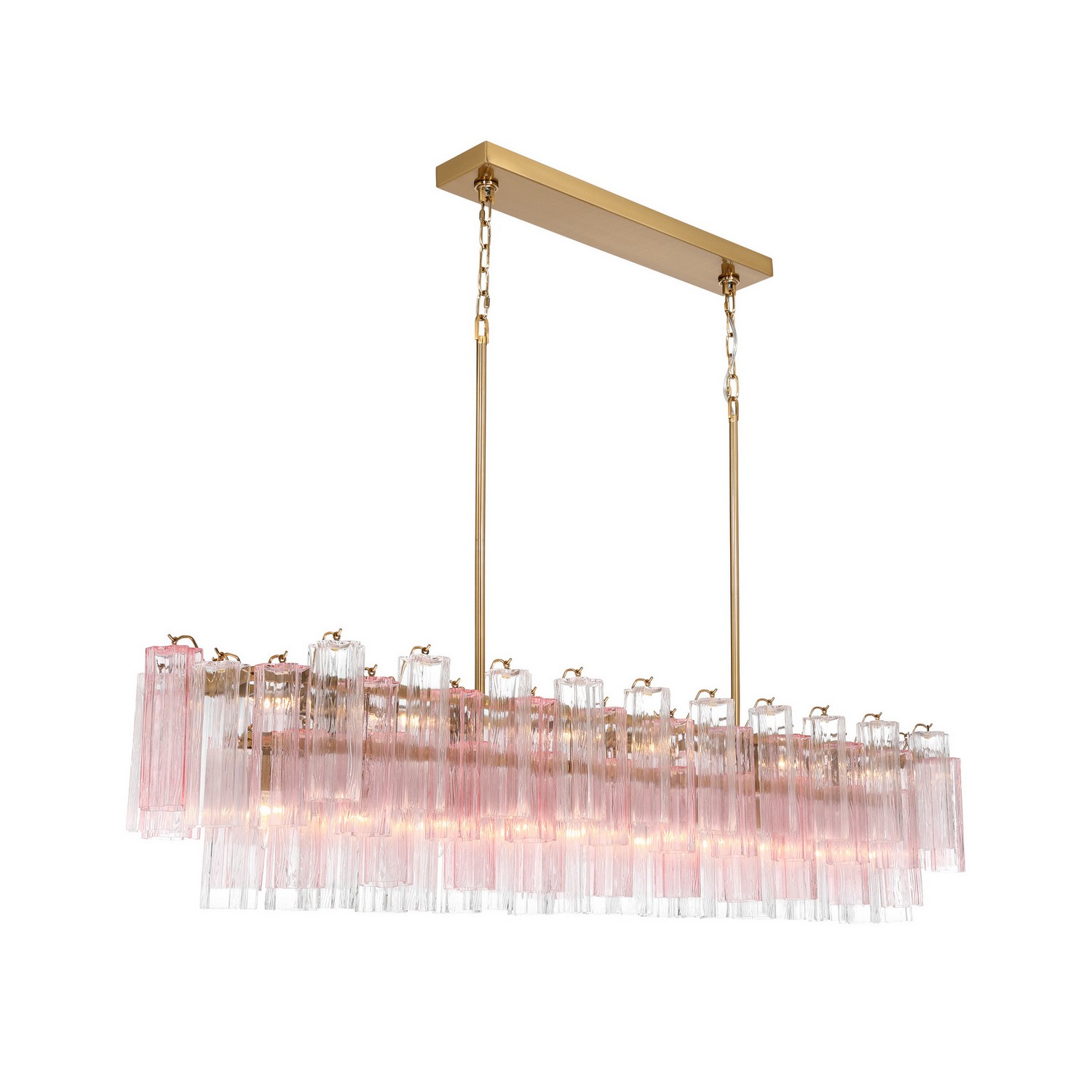 16 Light Linear Chandelier by Crystorama - Addis Collection, Aged Brass Finish - ADD-337-AG-SP