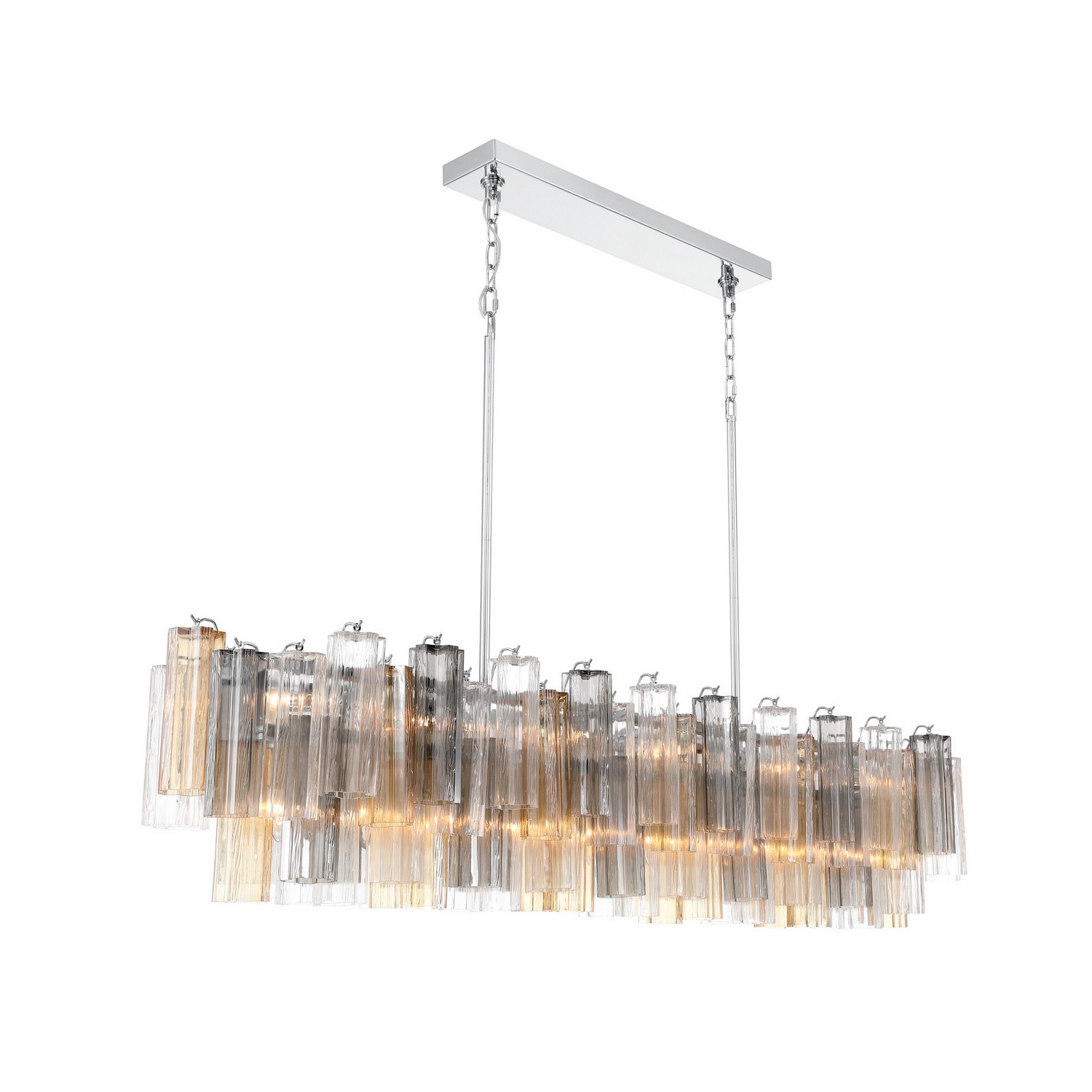 16 Light Linear Chandelier by Crystorama - Addis Collection, Polished Chrome Finish - ADD-337-CH-AU