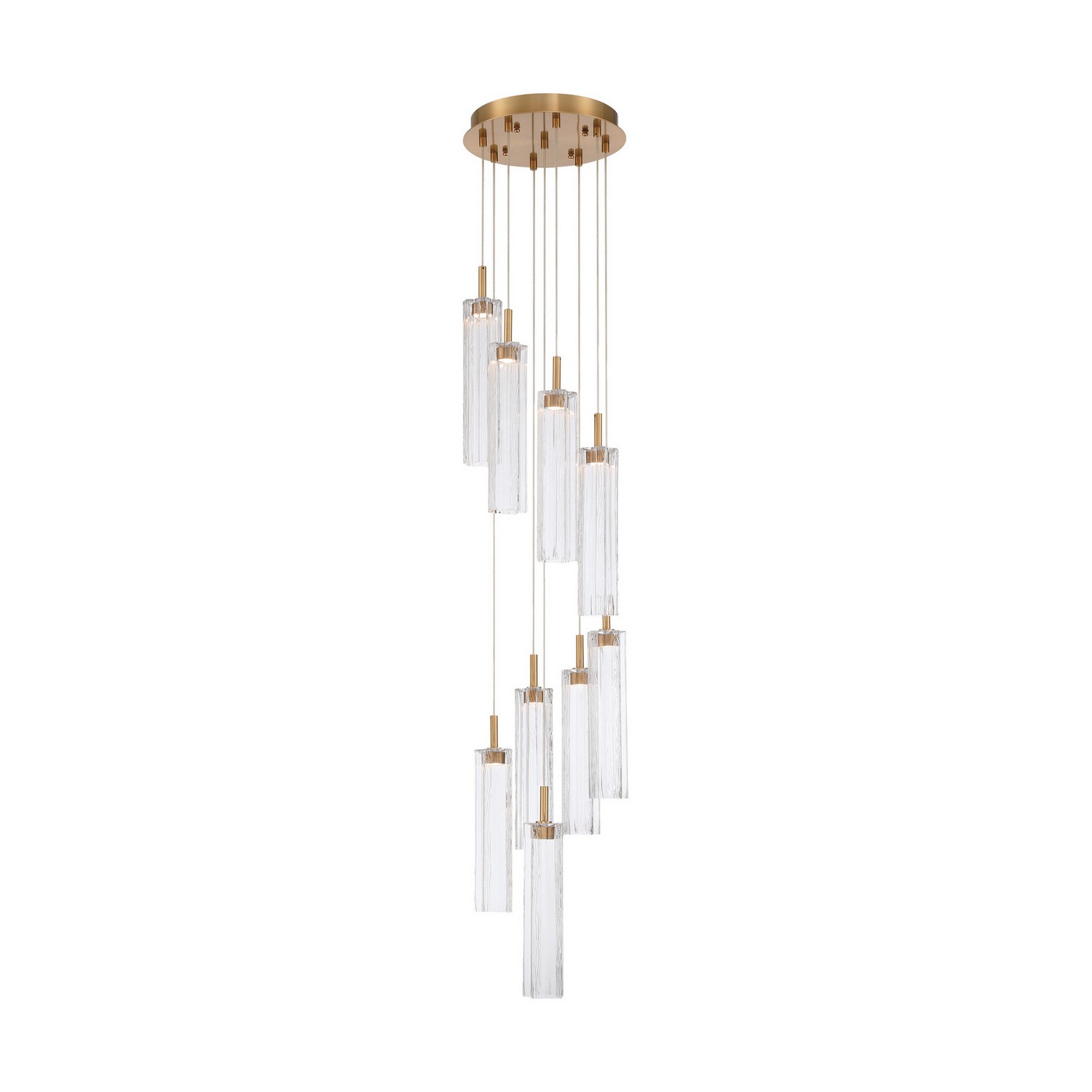 LED Pendant by Crystorama - Addis Collection, Aged Brass Finish - ADD-405-AG-CL