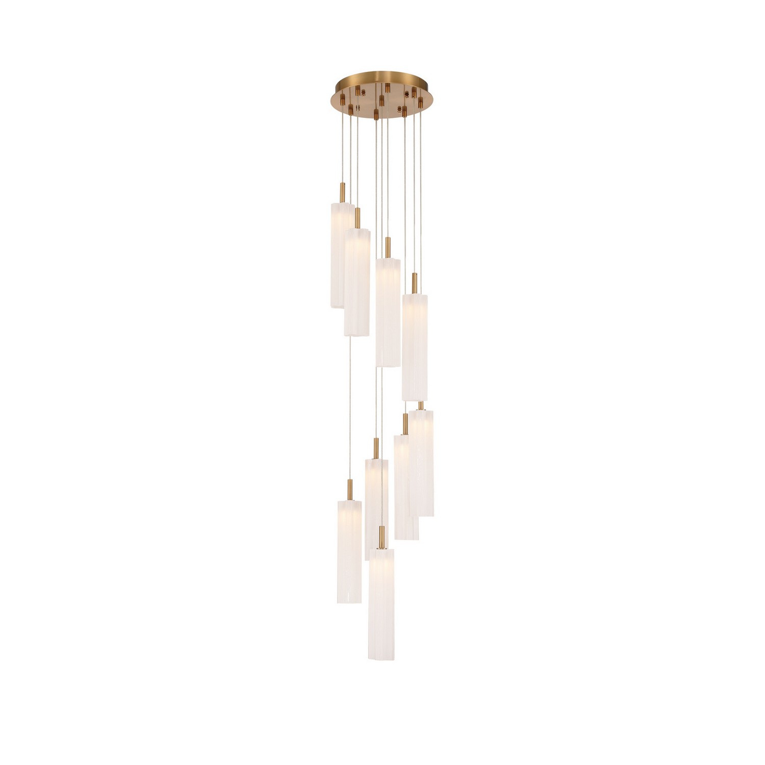LED Pendant by Crystorama - Addis Collection, Aged Brass Finish - ADD-405-AG-WH