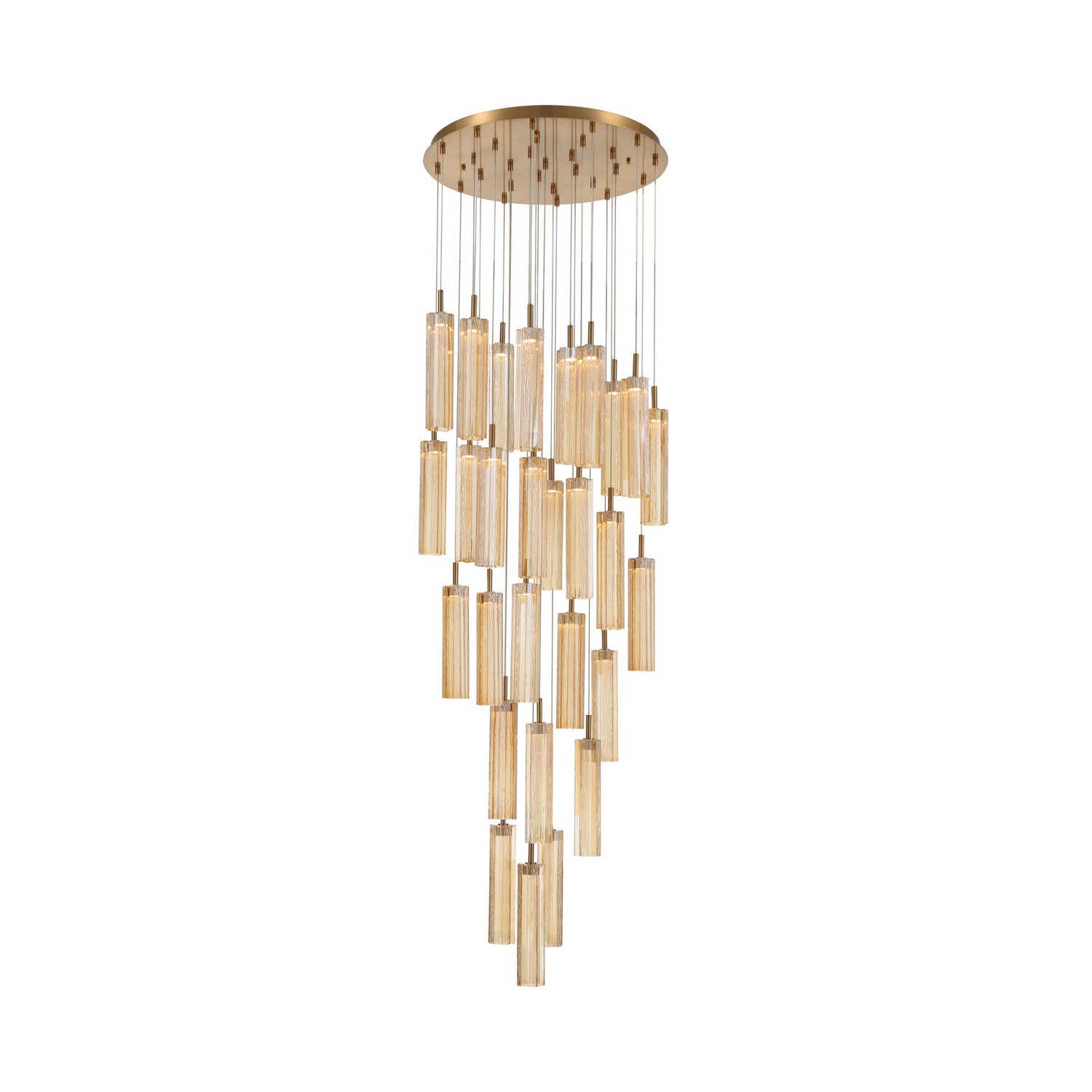 LED Pendant by Crystorama - Addis Collection, Aged Brass Finish - ADD-415-AG-AM