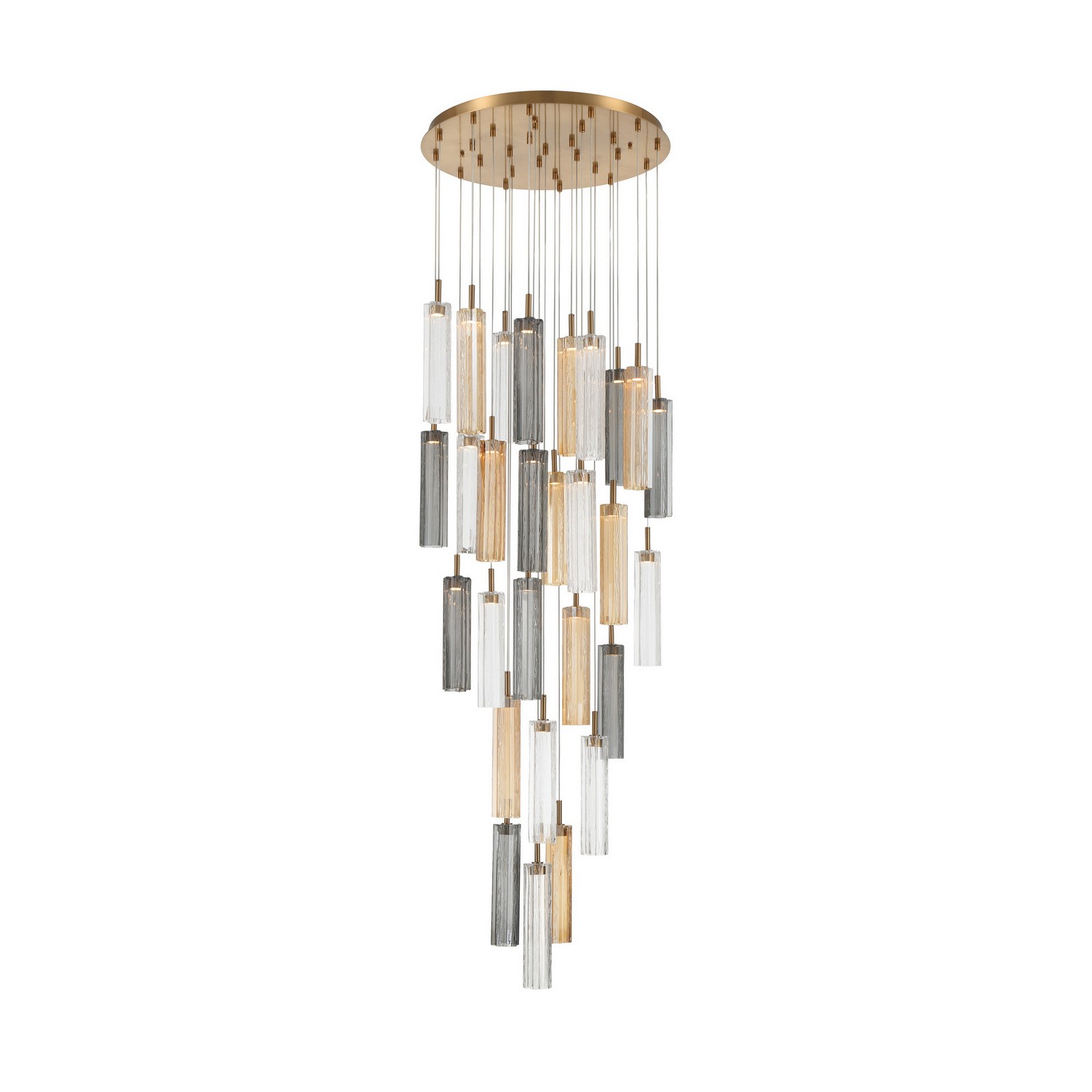 LED Pendant by Crystorama - Addis Collection, Aged Brass Finish - ADD-415-AG-AU