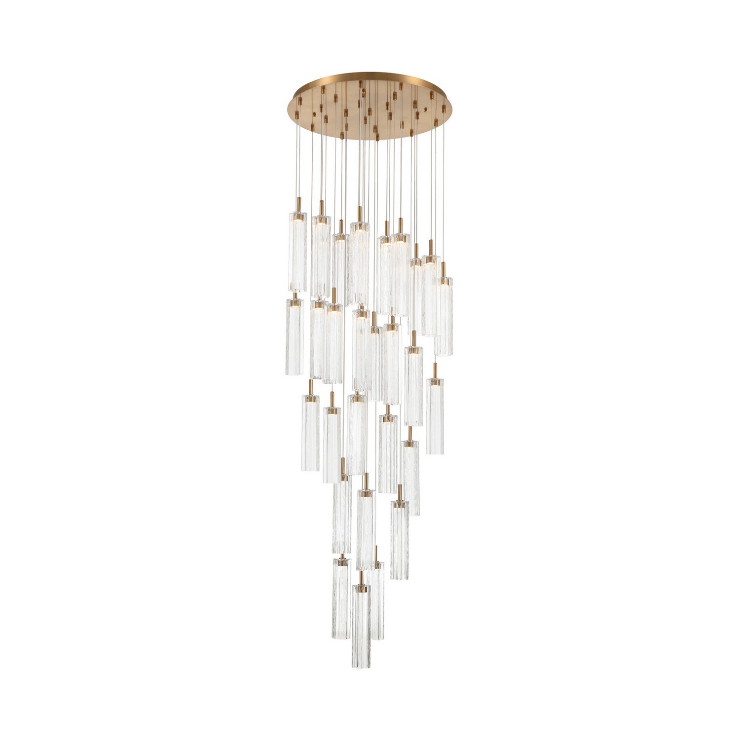 LED Pendant by Crystorama - Addis Collection, Aged Brass Finish - ADD-415-AG-CL