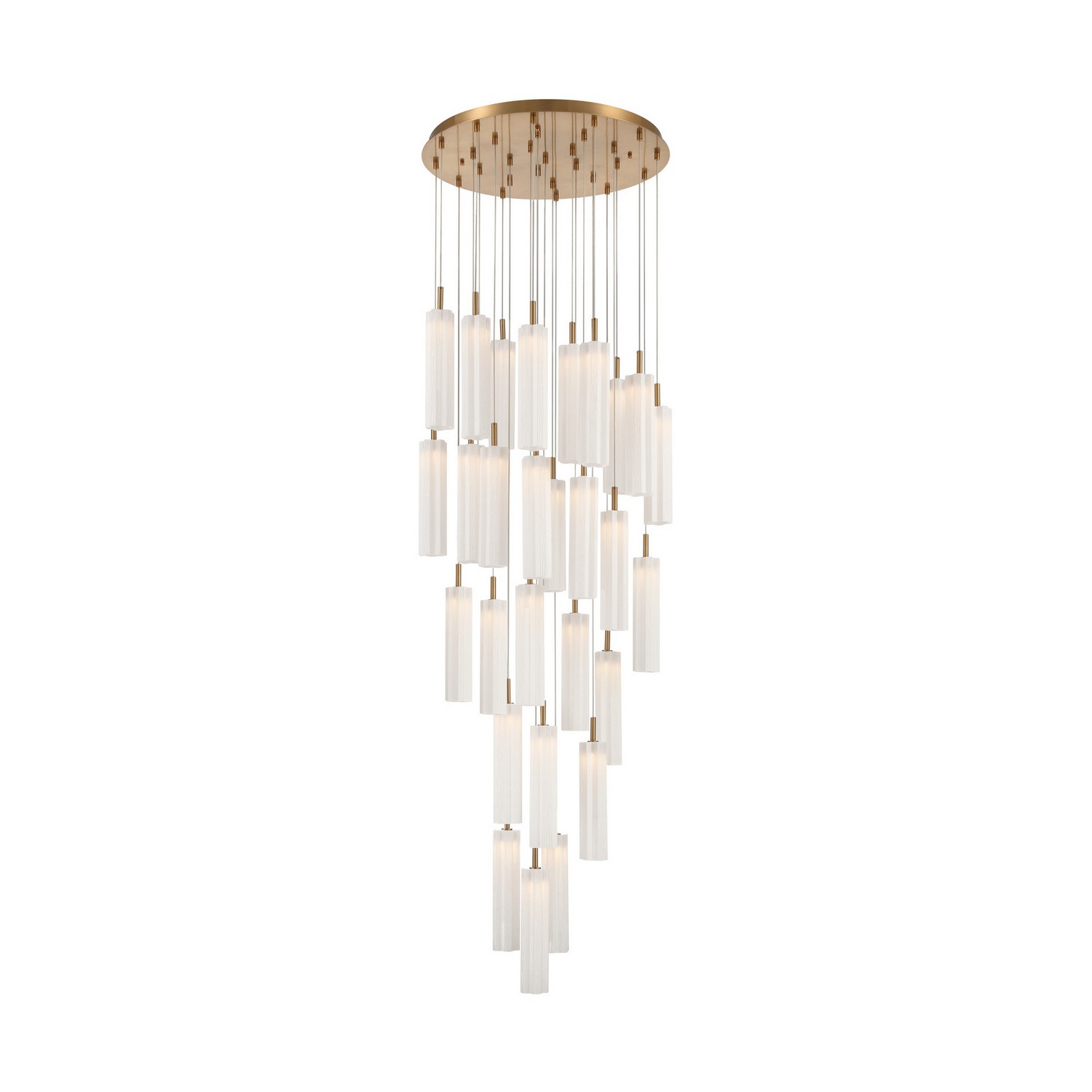 LED Pendant by Crystorama - Addis Collection, Aged Brass Finish - ADD-415-AG-WH
