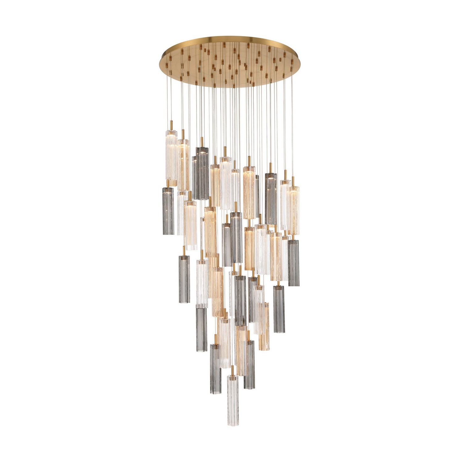 LED Pendant by Crystorama - Addis Collection, Aged Brass Finish - ADD-423-AG-AU