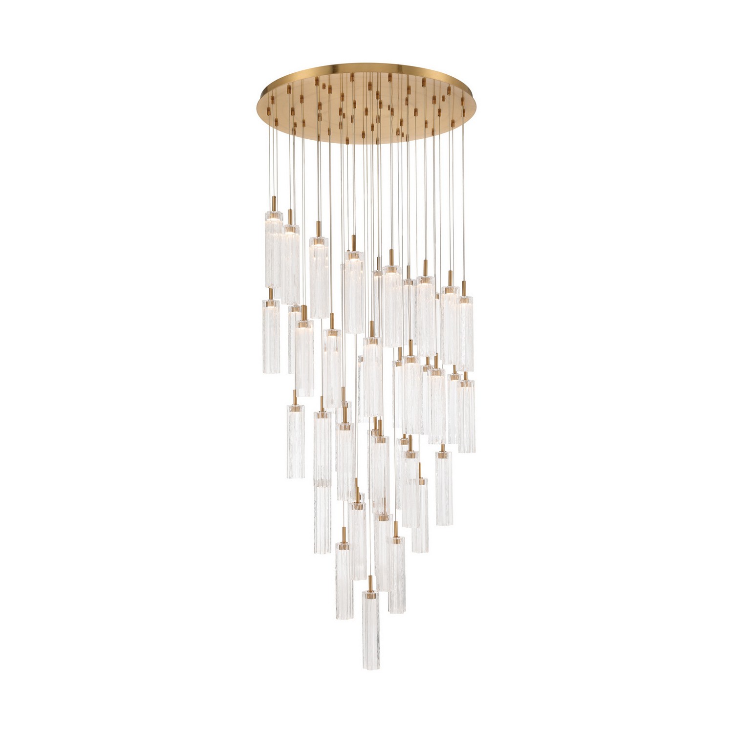 LED Pendant by Crystorama - Addis Collection, Aged Brass Finish - ADD-423-AG-CL