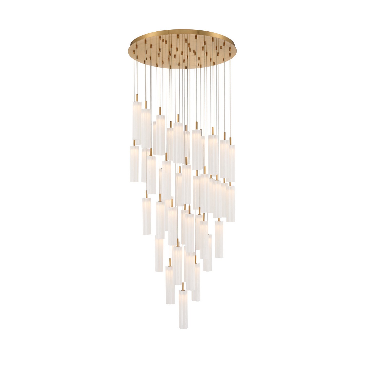 LED Pendant by Crystorama - Addis Collection, Aged Brass Finish - ADD-423-AG-WH