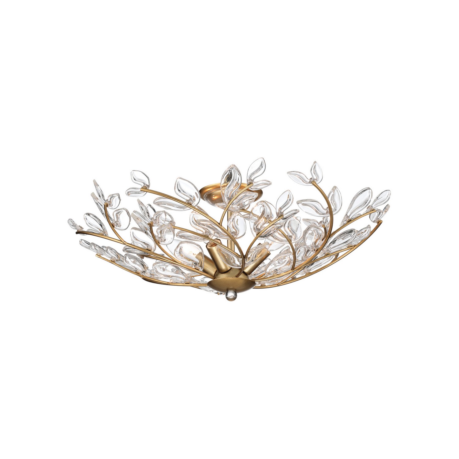 Four Light Semi Flush Mount by Crystorama - Bridget Collection, Soft Gold Finish - BGT-330-SG-CL