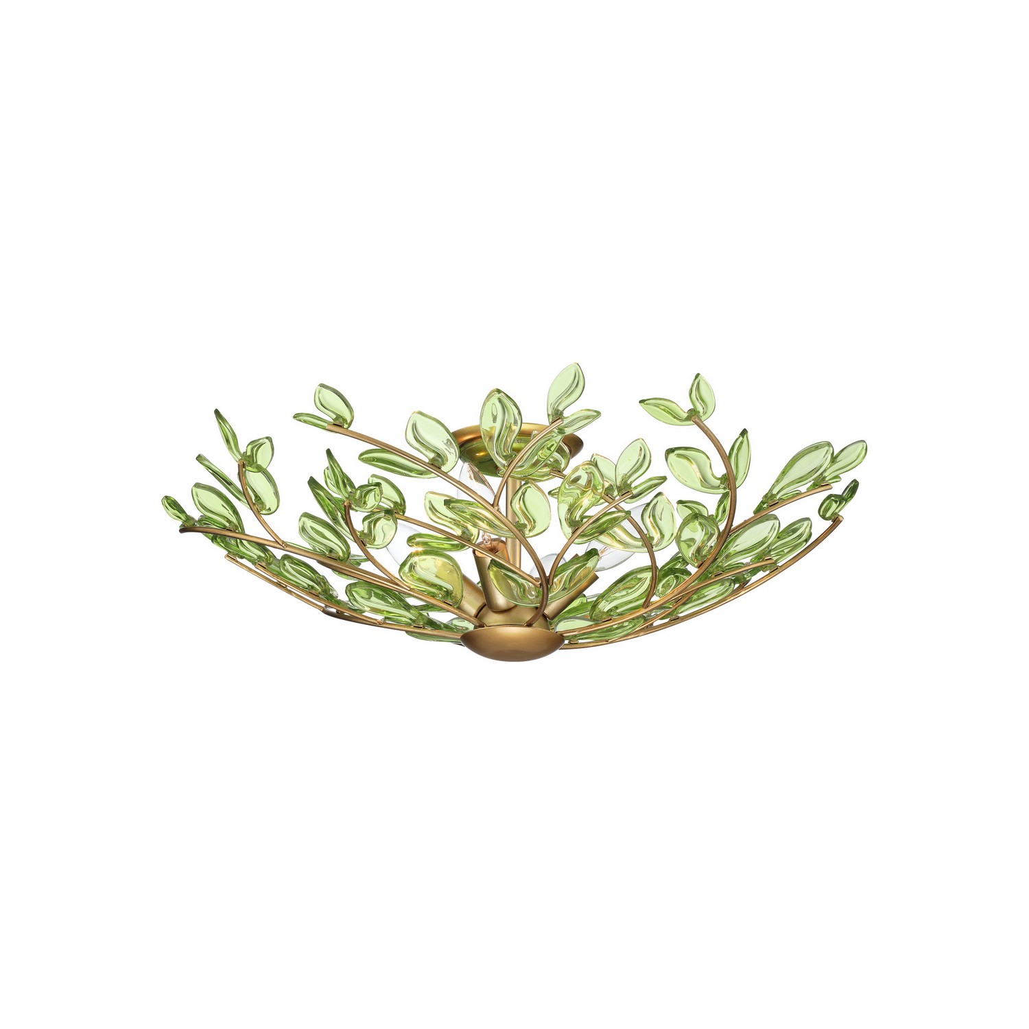Four Light Semi Flush Mount by Crystorama - Bridget Collection, Soft Gold Finish - BGT-330-SG-GR