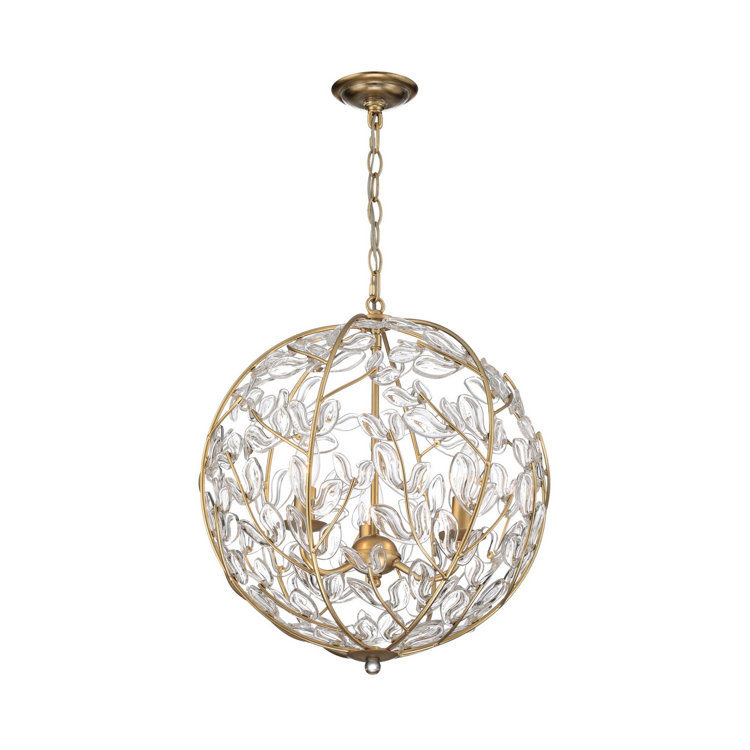 Three Light Chandelier by Crystorama - Bridget Collection, Soft Gold Finish - BGT-334-SG-CL
