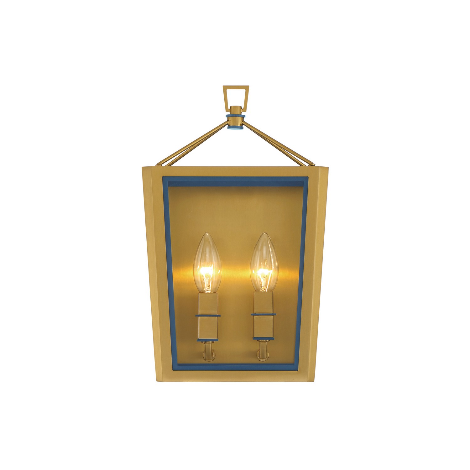 Two Light Wall Sconce by Crystorama - Herrick Collection, Luxe Gold + Navy Finish - HRK-2501-LG-NY