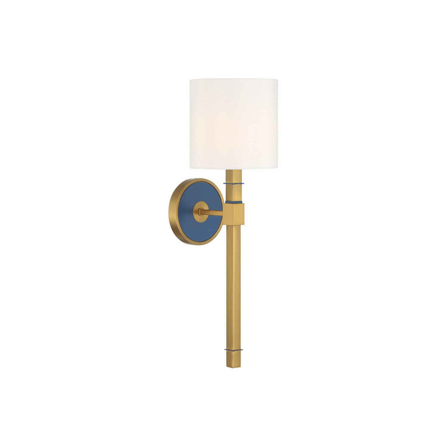 One Light Wall Sconce by Crystorama - Herrick Collection, Luxe Gold + Navy Finish - HRK-2511-LG-NY