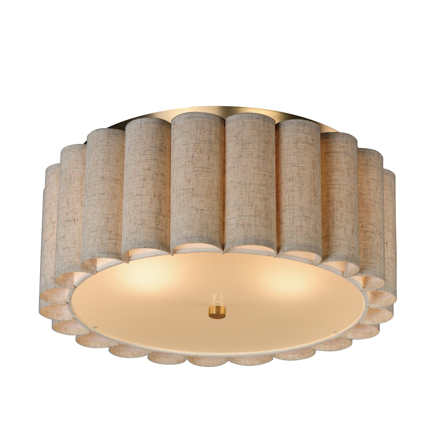 Maxim Lighting 12849OFNAB Penelope 2 Light 16.5 inch Natural Aged Brass Flush Mount Ceiling Light