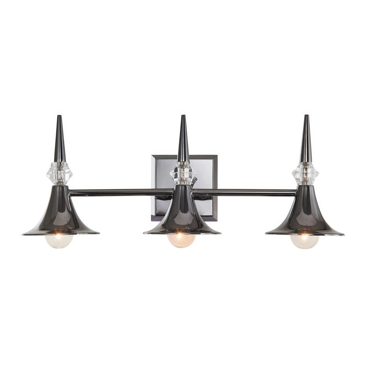 Varaluz V67921BC Tromba 3 Light 21.5 inch Black Chrome Bath Vanity Wall Light, Luz Studio