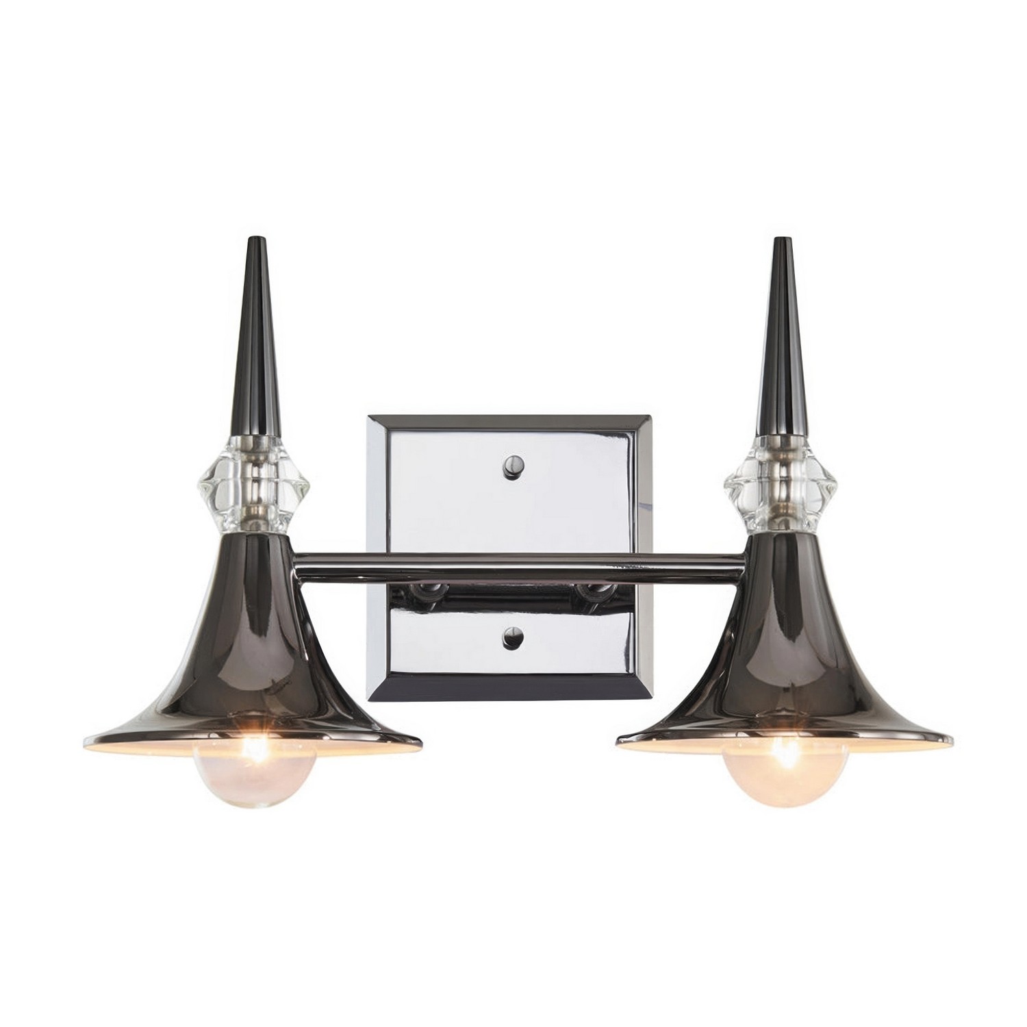 Varaluz V67922BC Tromba 2 Light 13.38 inch Black Chrome Bath Vanity Wall Light, Luz Studio
