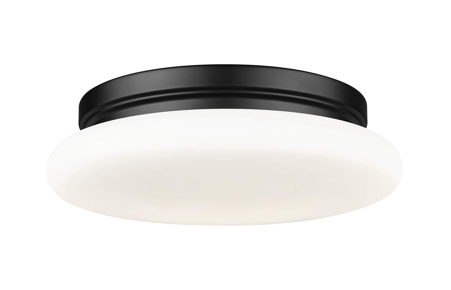 LED Flush Mount by Z-Lite - Soleil Collection, Matte Black Finish - 1025F12-MB-LED
