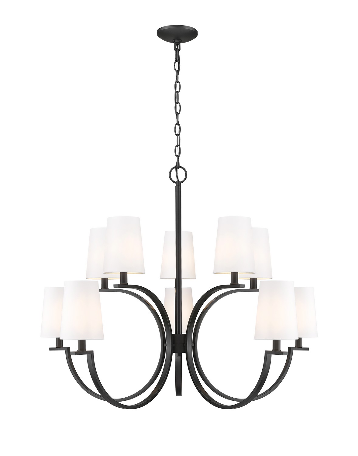 Ten Light Chandelier by Z-Lite - Cordelia Collection, Matte Black Finish - 2016-10MB