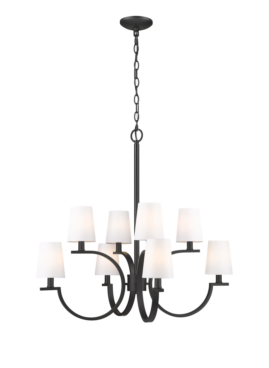 Eight Light Chandelier by Z-Lite - Cordelia Collection, Matte Black Finish - 2016-8MB