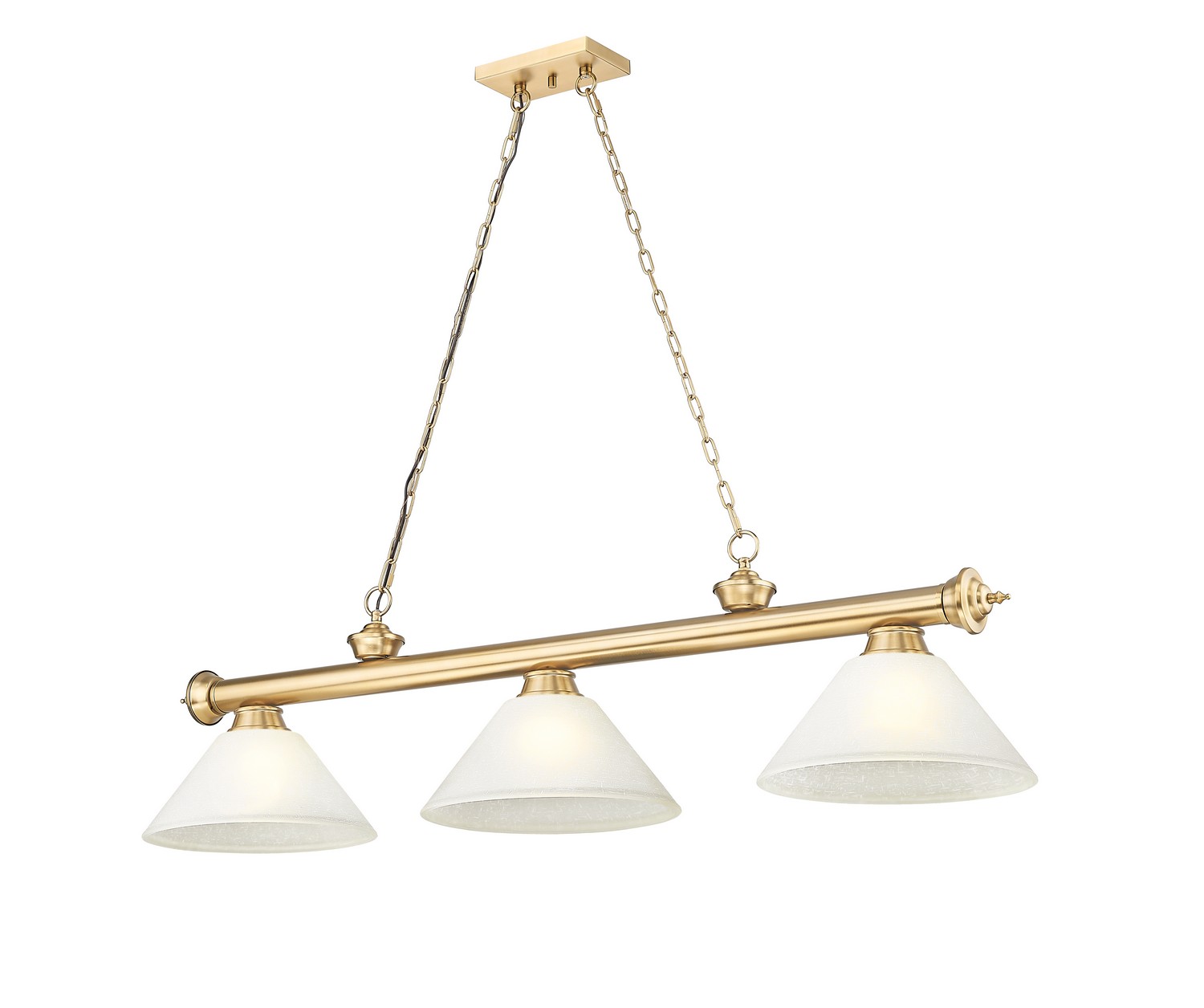 Three Light Billiard by Z-Lite - Cordon Collection, Heritage Brass Finish - 2306-3HBR-AWL14