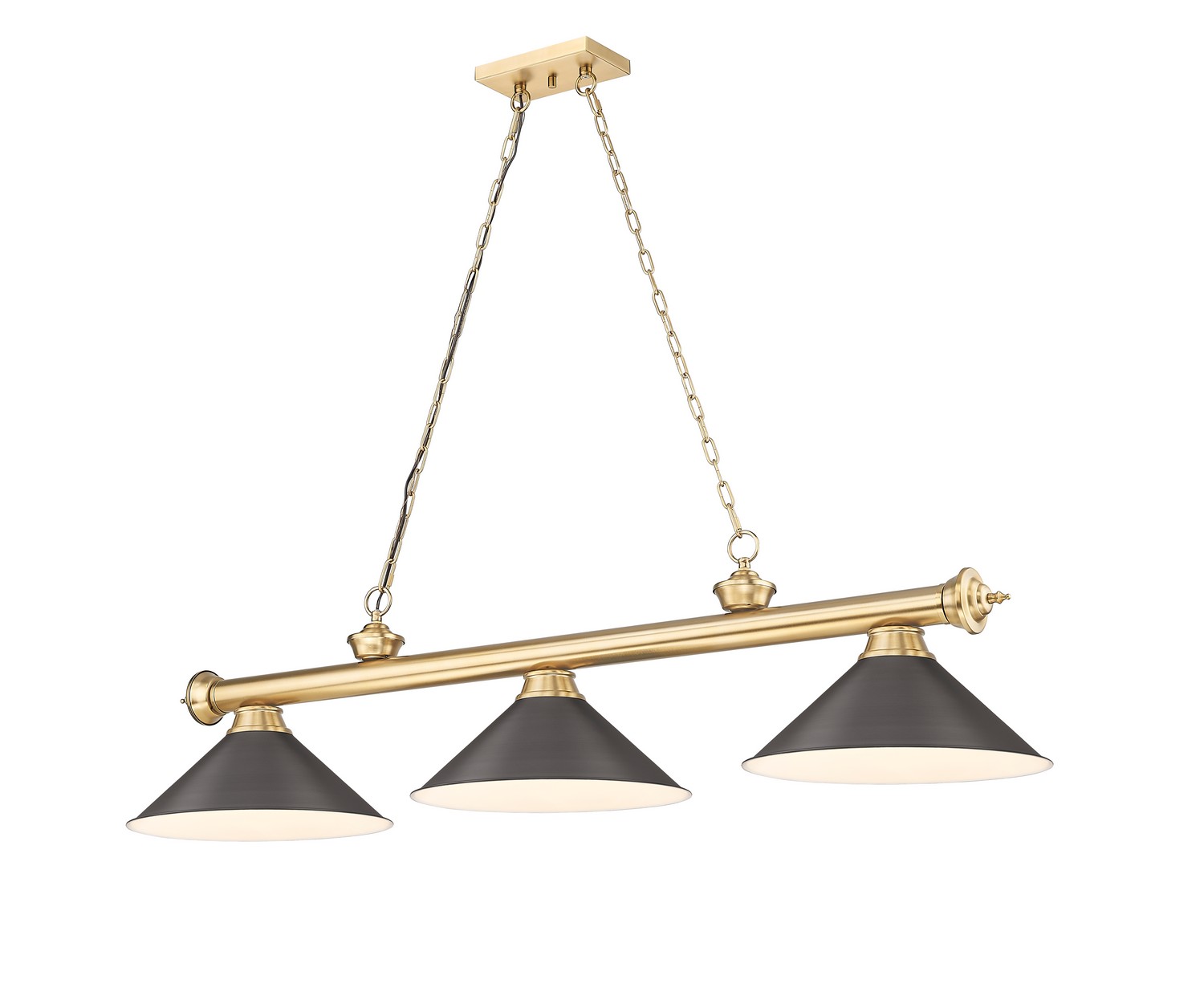 Three Light Billiard by Z-Lite - Cordon Collection, Heritage Brass Finish - 2306-3HBR-BRZ15