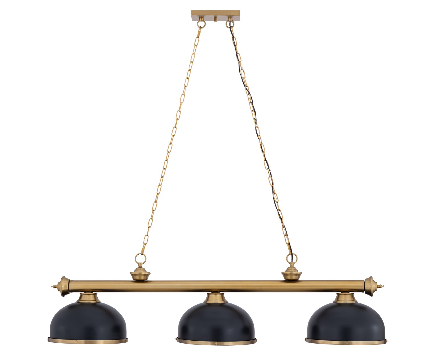 Three Light Billiard by Z-Lite - Cordon Collection, Heritage Brass Finish - 2306-3HBR-D12MB+HBR