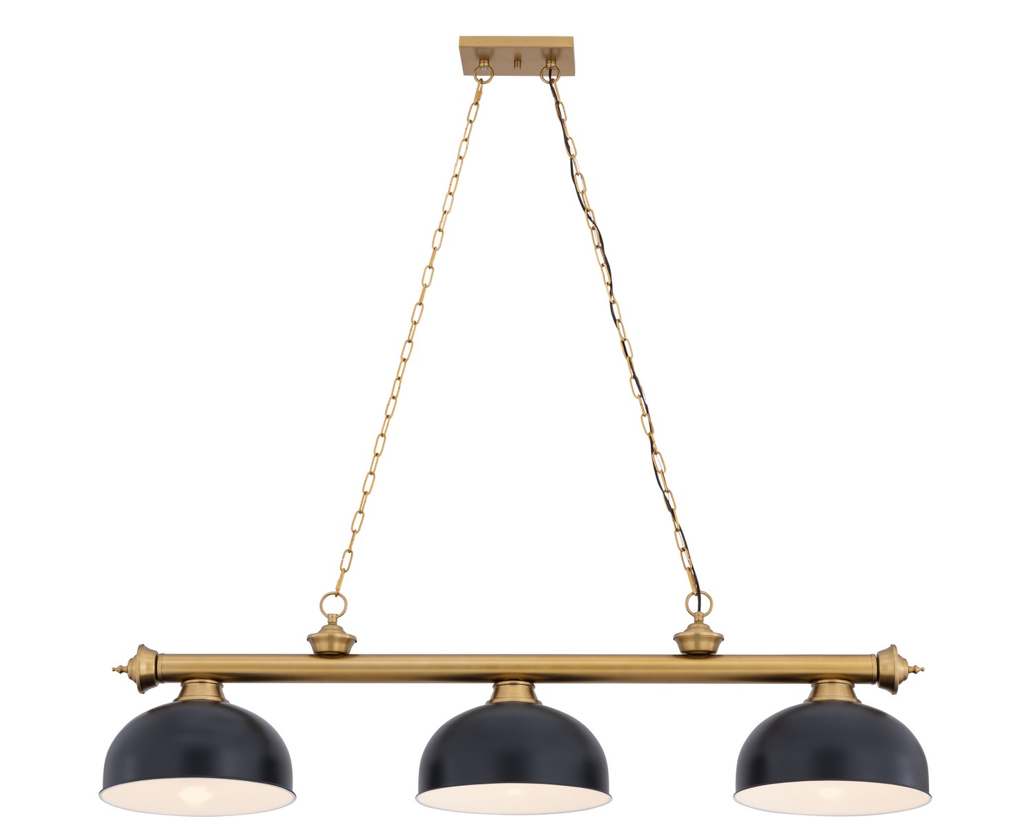 Three Light Billiard by Z-Lite - Cordon Collection, Heritage Brass Finish - 2306-3HBR-D13MB
