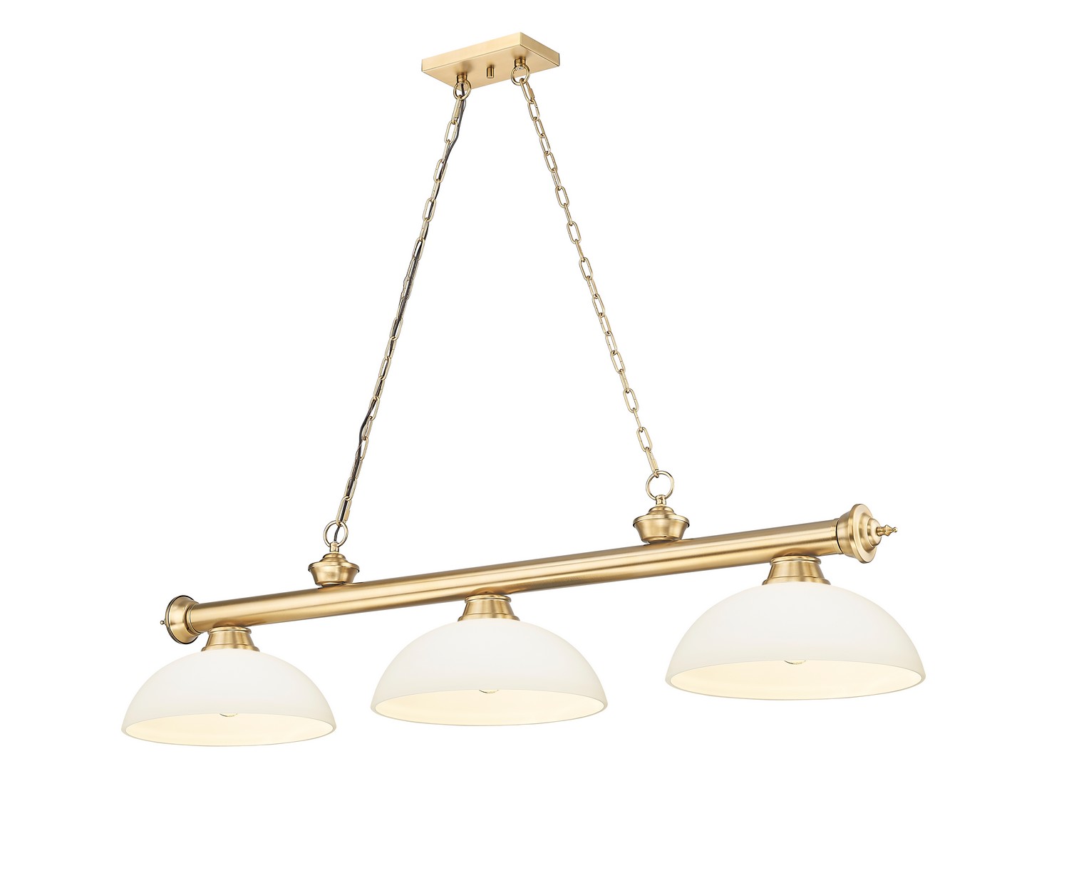 Three Light Billiard by Z-Lite - Cordon Collection, Heritage Brass Finish - 2306-3HBR-DMO14