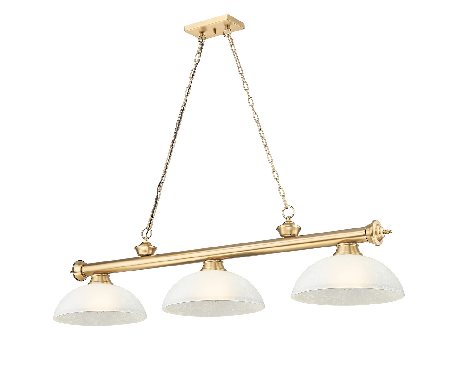 Three Light Billiard by Z-Lite - Cordon Collection, Heritage Brass Finish - 2306-3HBR-DWL14