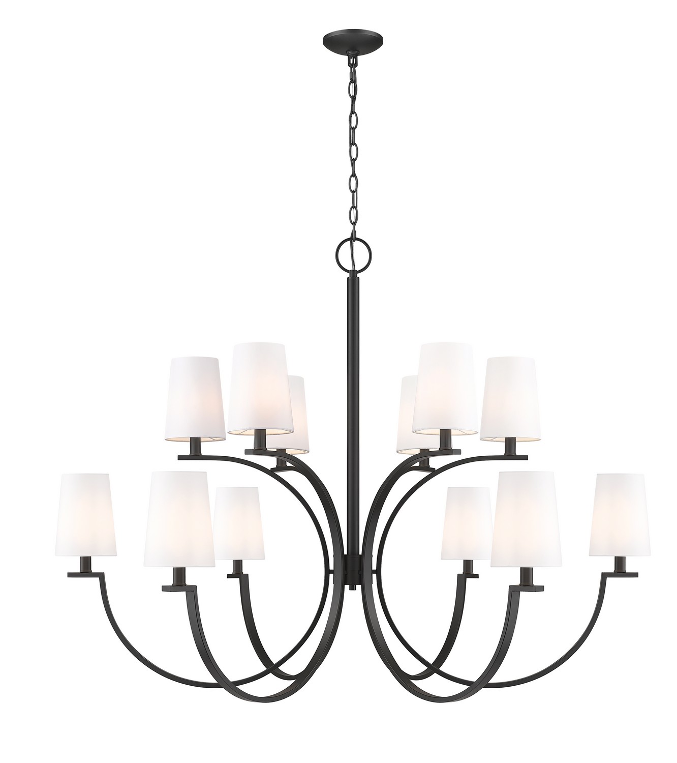 12 Light Chandelier by Z-Lite - Cordelia Collection, Matte Black Finish - 2016-12MB