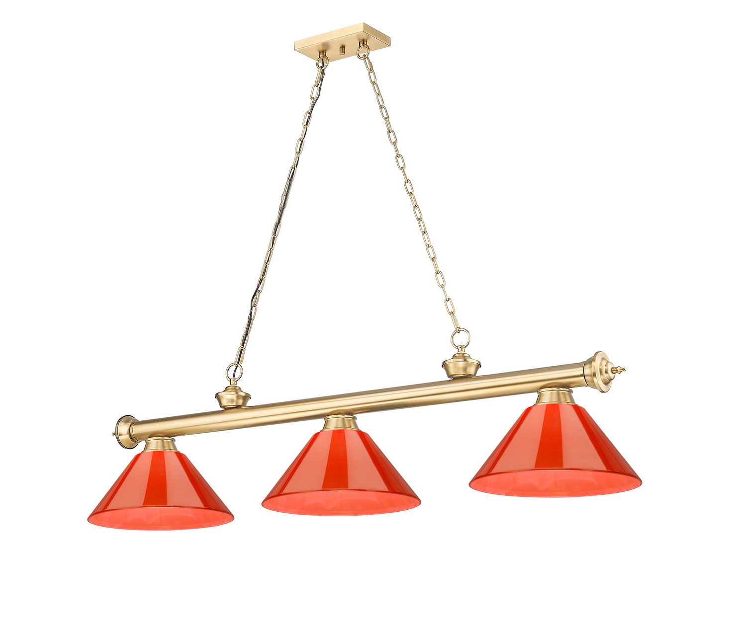 Three Light Billiard by Z-Lite - Cordon Collection, Heritage Brass Finish - 2306-3HBR-PRD