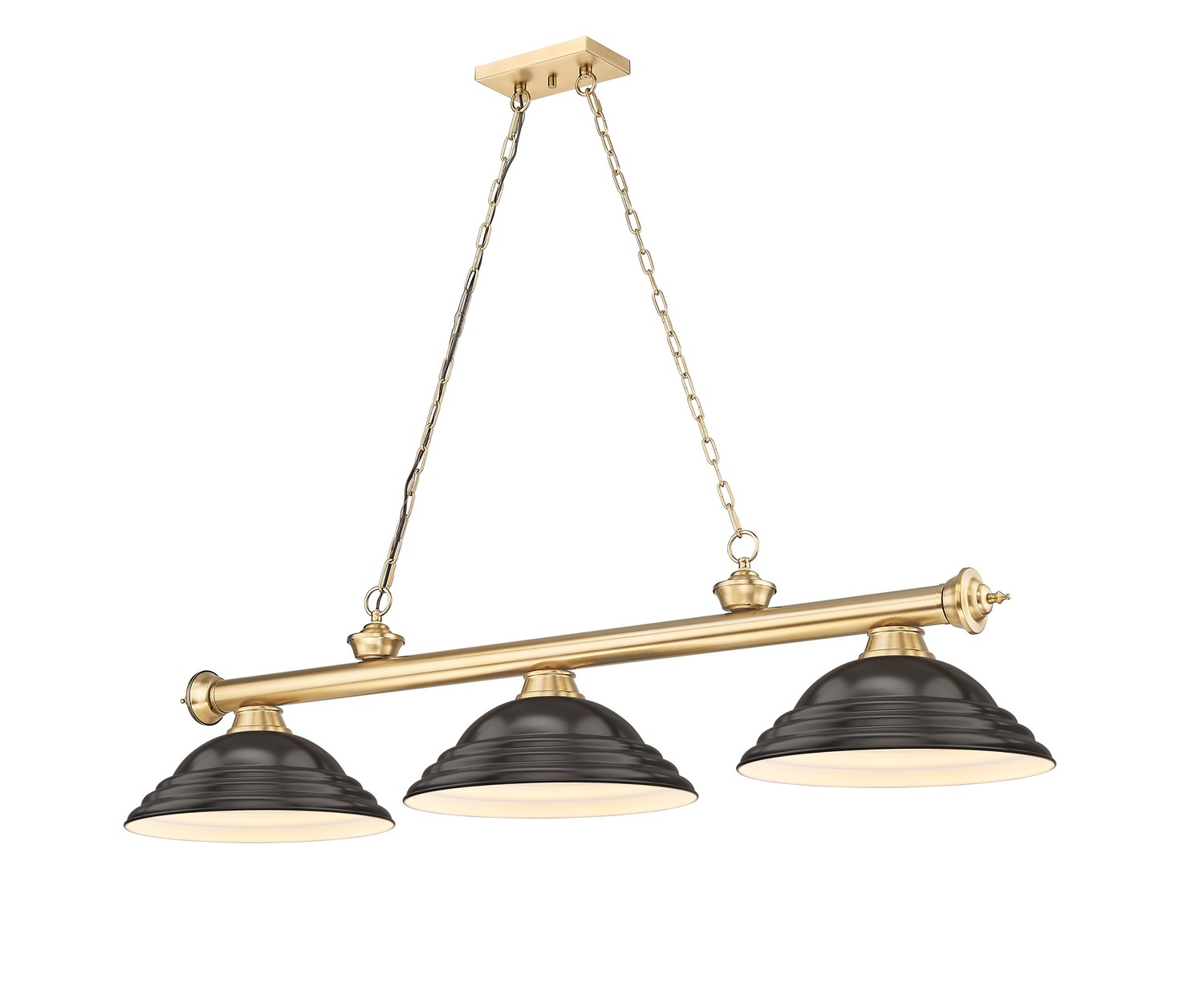Three Light Billiard by Z-Lite - Cordon Collection, Heritage Brass Finish - 2306-3HBR-SBRZ