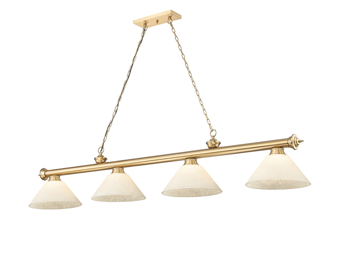 Four Light Billiard by Z-Lite - Cordon Collection, Heritage Brass Finish - 2306-4HBR-AGM14