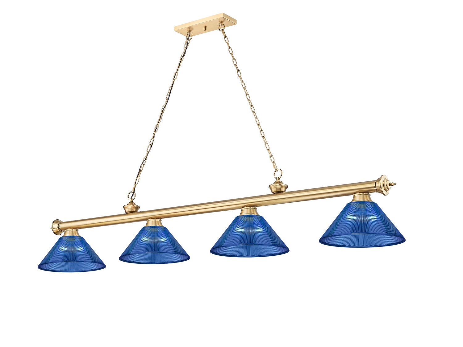 Four Light Billiard by Z-Lite - Cordon Collection, Heritage Brass Finish - 2306-4HBR-ARDB
