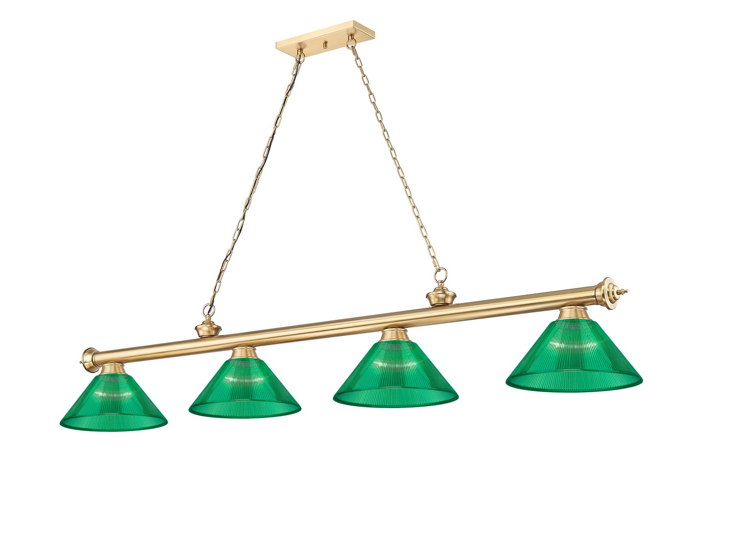 Four Light Billiard by Z-Lite - Cordon Collection, Heritage Brass Finish - 2306-4HBR-ARG
