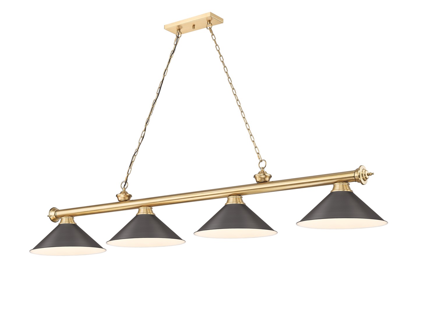 Four Light Billiard by Z-Lite - Cordon Collection, Heritage Brass Finish - 2306-4HBR-BRZ15