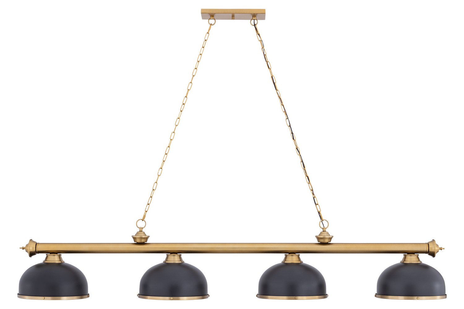 Four Light Billiard by Z-Lite - Cordon Collection, Heritage Brass Finish - 2306-4HBR-D12BRZ+HBR