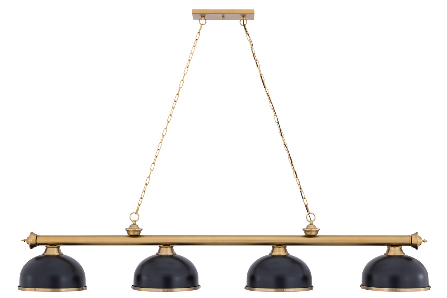 Four Light Billiard by Z-Lite - Cordon Collection, Heritage Brass Finish - 2306-4HBR-D12MB+HBR